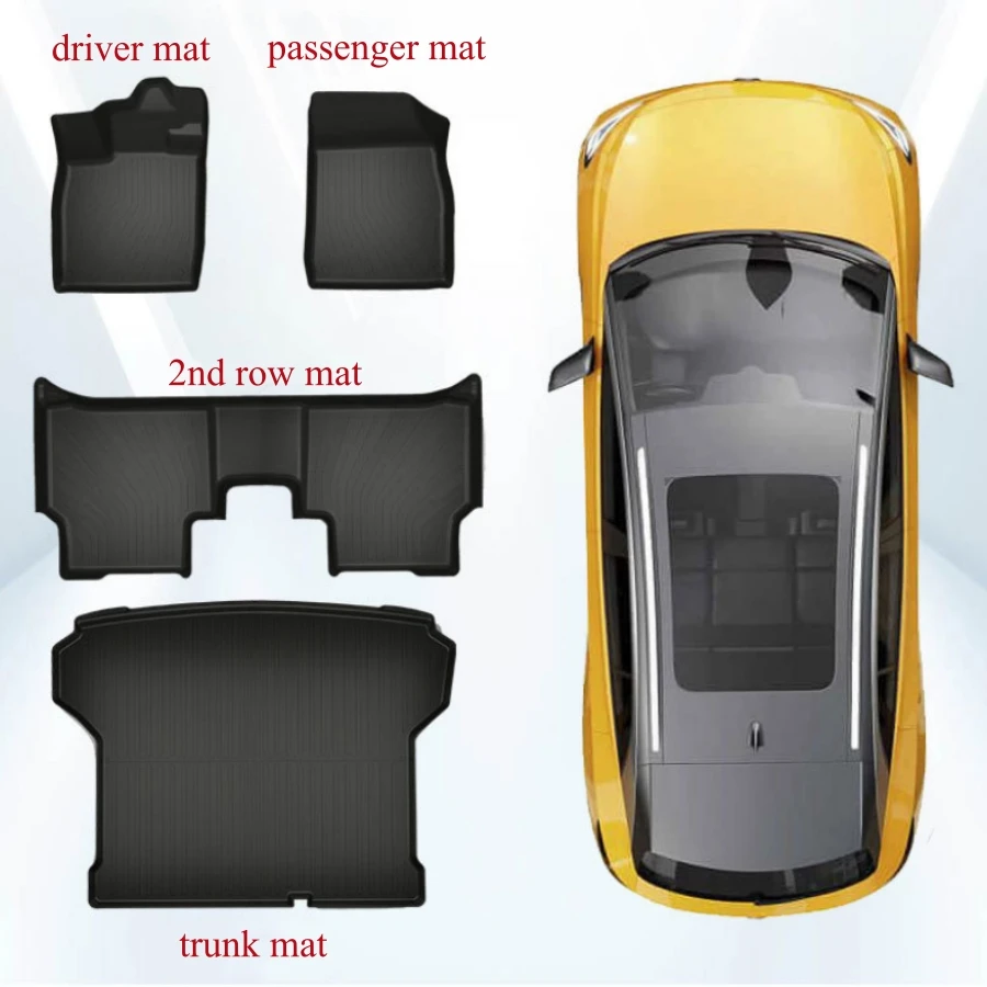 Floor Mats & Cargo Liner for Volkswagen ID.4 2023 2022 2021 All Weather Waterproof TPE ID4 Crozz Trunk Mat Foot Pads