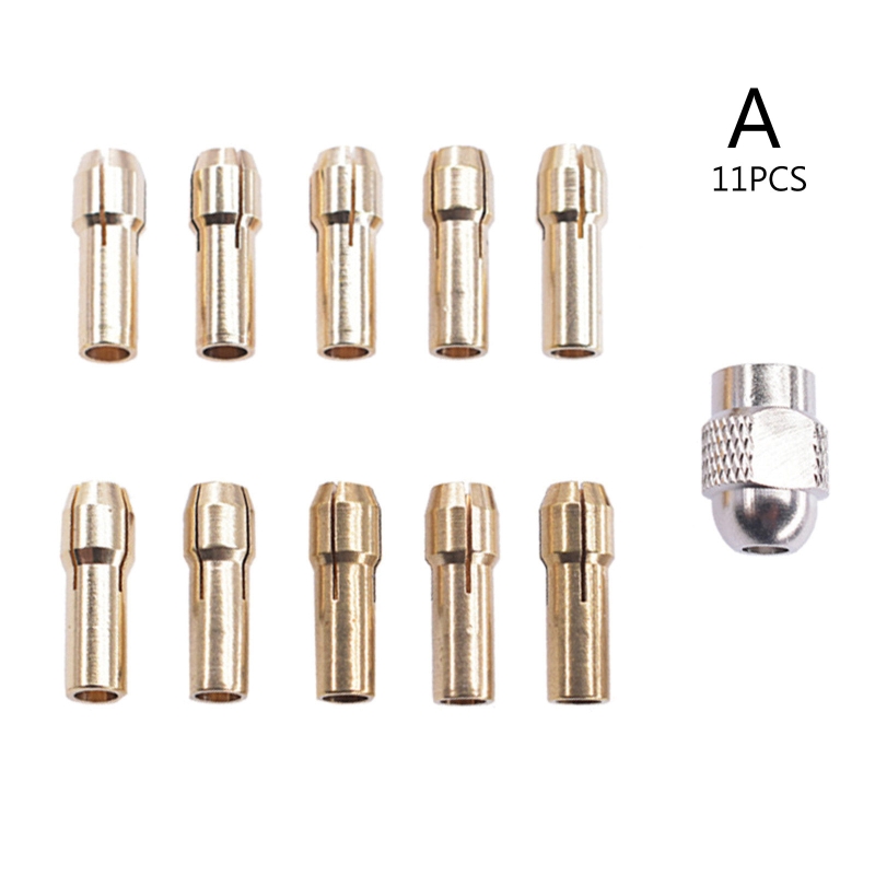 M6CF 11pcs Power Tool Mini Drill Brass Collet Chuck forDremel Rotary Tool Engraver