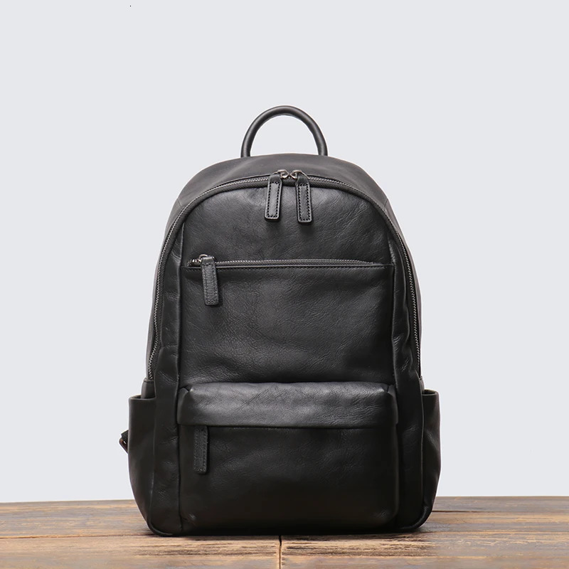 LEATHFOCUS vintage leather mens backpack handmade classic backpack womens sports storage bag casual backpack 241031