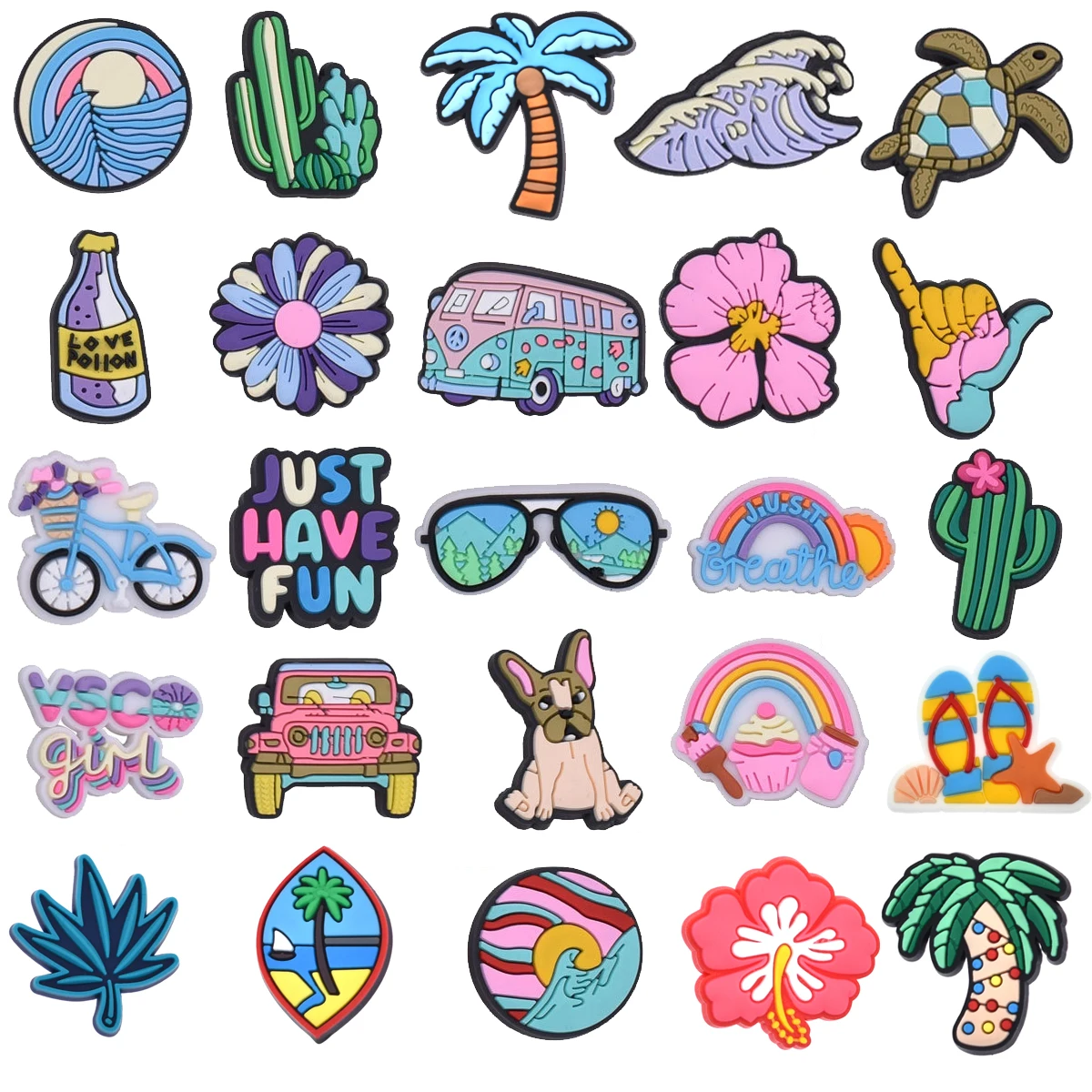 Hot Sale 1Pcs New Arrival Summer Beach Shoe Charms for Croc Charms Accessories Pin Decorations Kid's Women Party Favor Gifts