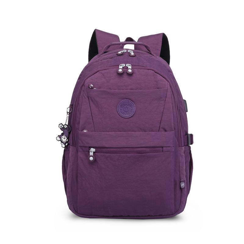 A4 Large Capacity 15.6'' Laptop Women Men Backpack USB Port Schoolbag Lightweight Travel Bag Blue Grey Black Red Purple M1818