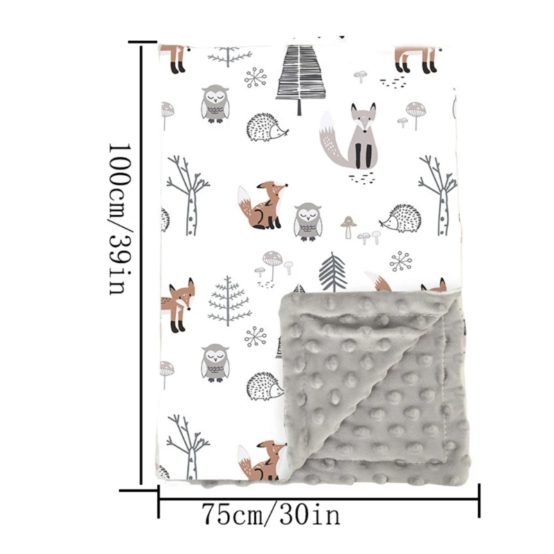 Soft Plush Baby Blanket with Dotted Backing, Infant Receiving Blankets Throw Kindergarten Small Quilt for Boys and Girls