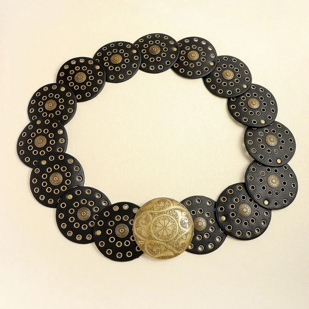 Women Retro Belt Western Style Women Belt Exaggerated Western Style Women's Belts with Vintage Hollow Out Design for A