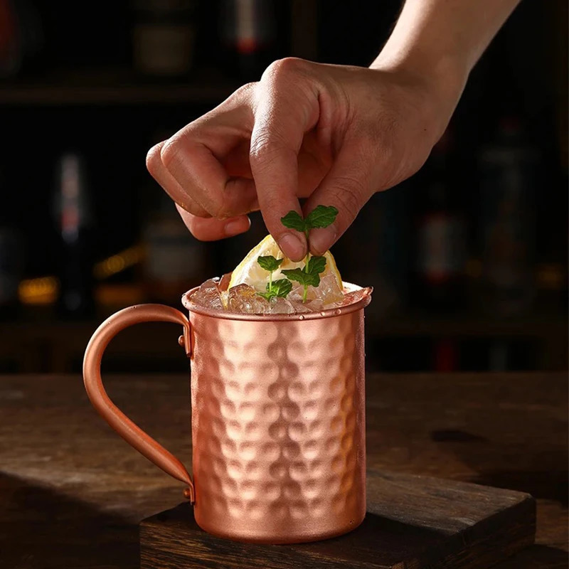 100 Copper Moscow Mule Mug Durable Coppery Beer Mugs Coffee Milk Cup Pure Bar Drinkware 241029
