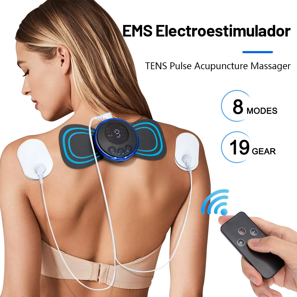 Rechargeable Electric Pulse Neck Massager EMS Cervical Massage Patch Neck Back Muscle Stimulator Tens Relief Pain neck release