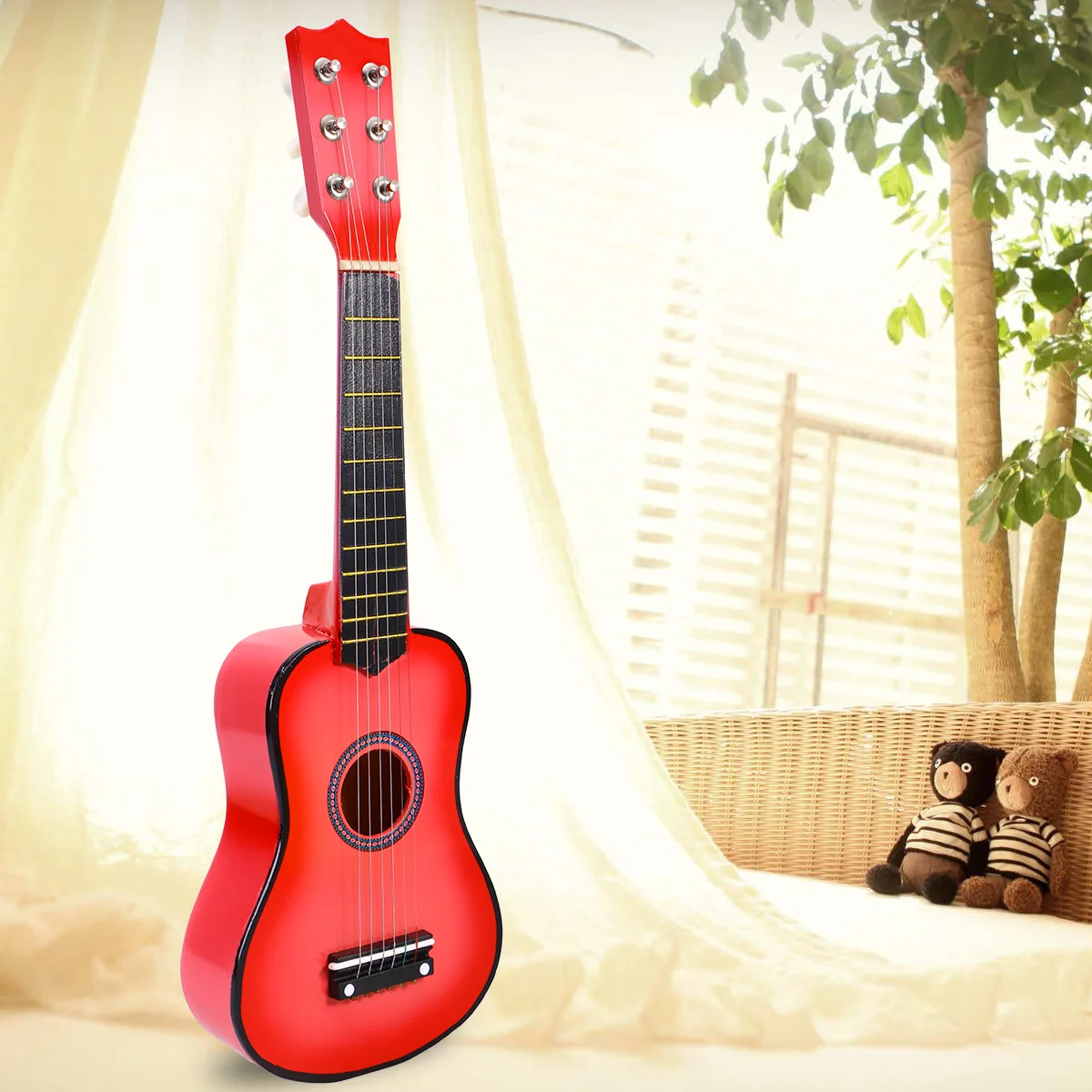 21 Inch Boys Pink Suit Small Guitar Bamboo Student Wooden Christmas Decorations