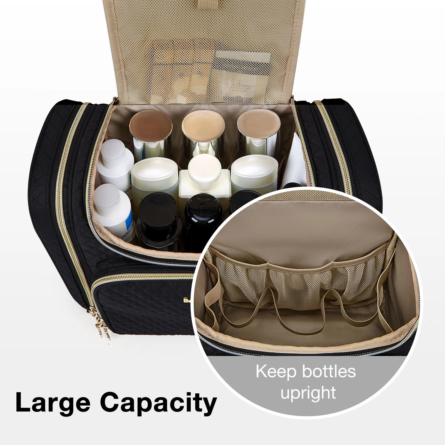Bagsmart Womens Makeup Bag Waterproof Large Capacity Makeup Bag Essential for Makeup Travel Organizers 241031