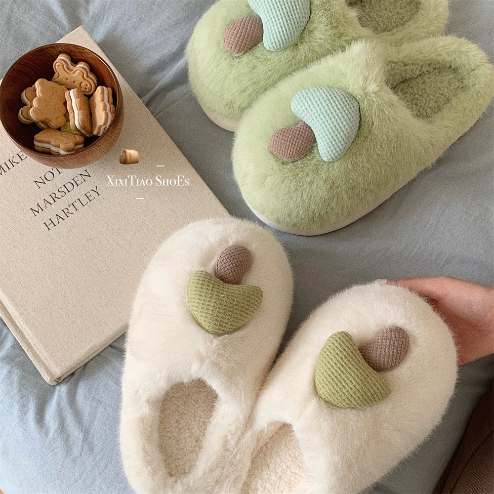 Slippers Personality Fun Plush little mushroom Cute slippers for women girls Fashion Kawaii Fluffy winter warm women's slippers