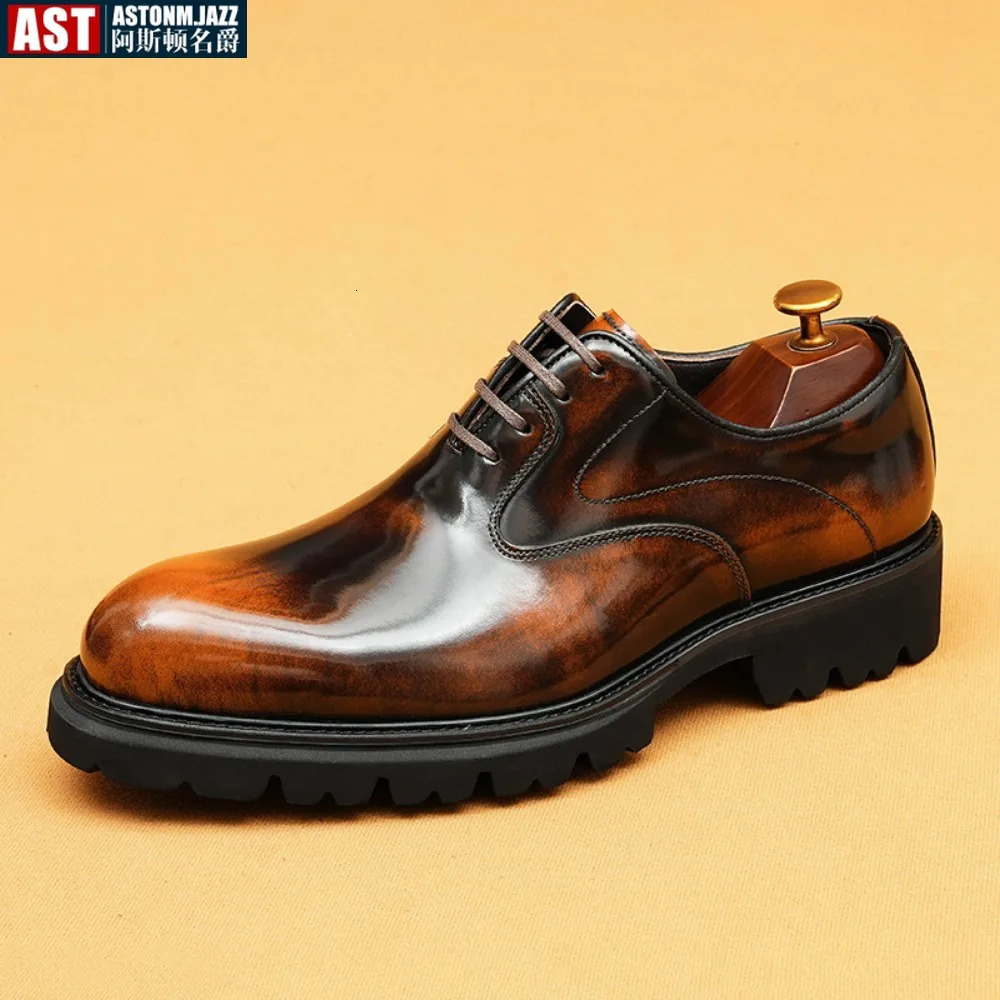 Italian mens formal shoes leather handmade high-quality comfortable elegant black wedding social Oxford shoes mens 241031