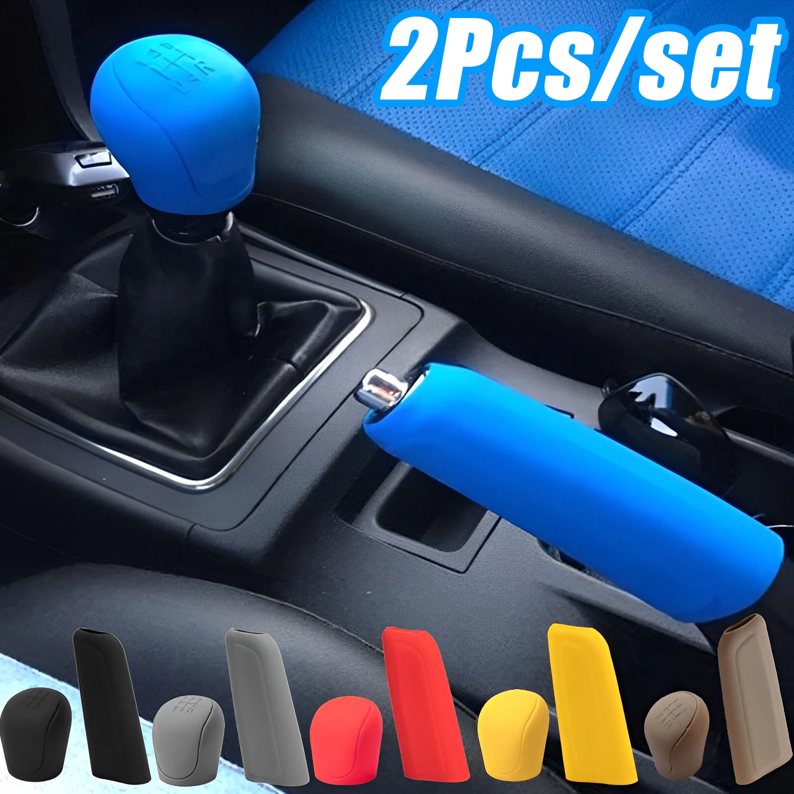 Car Manual Silicone Shift Gear Head Knob Cover Handbrake Anti-slip Protective Cover Sleeve Case Car Styling Interior Accessories