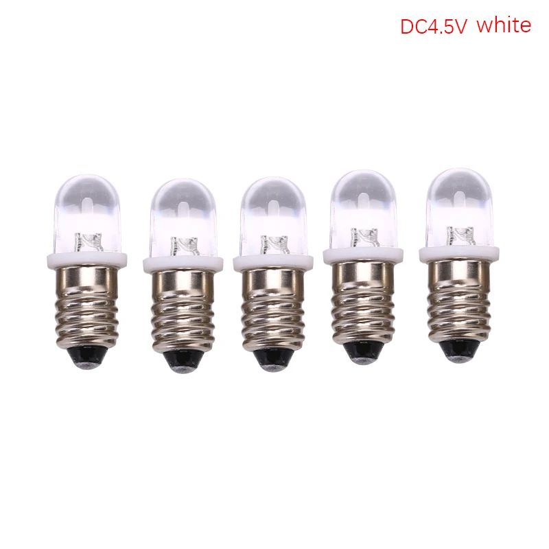 5pcs E10 Led Bulb E10 DC 3V 4.5V Instrument Bulb E10 Indicator Bulb Old Fashioned Flashlight Bulb