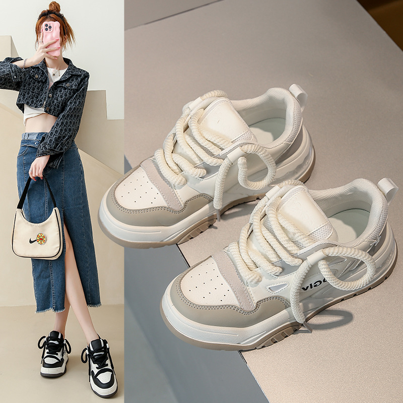 2025 Sneakers College Style Women Shoes Vulcanize Light Casual Designer Comfortable Lace-up Breathable