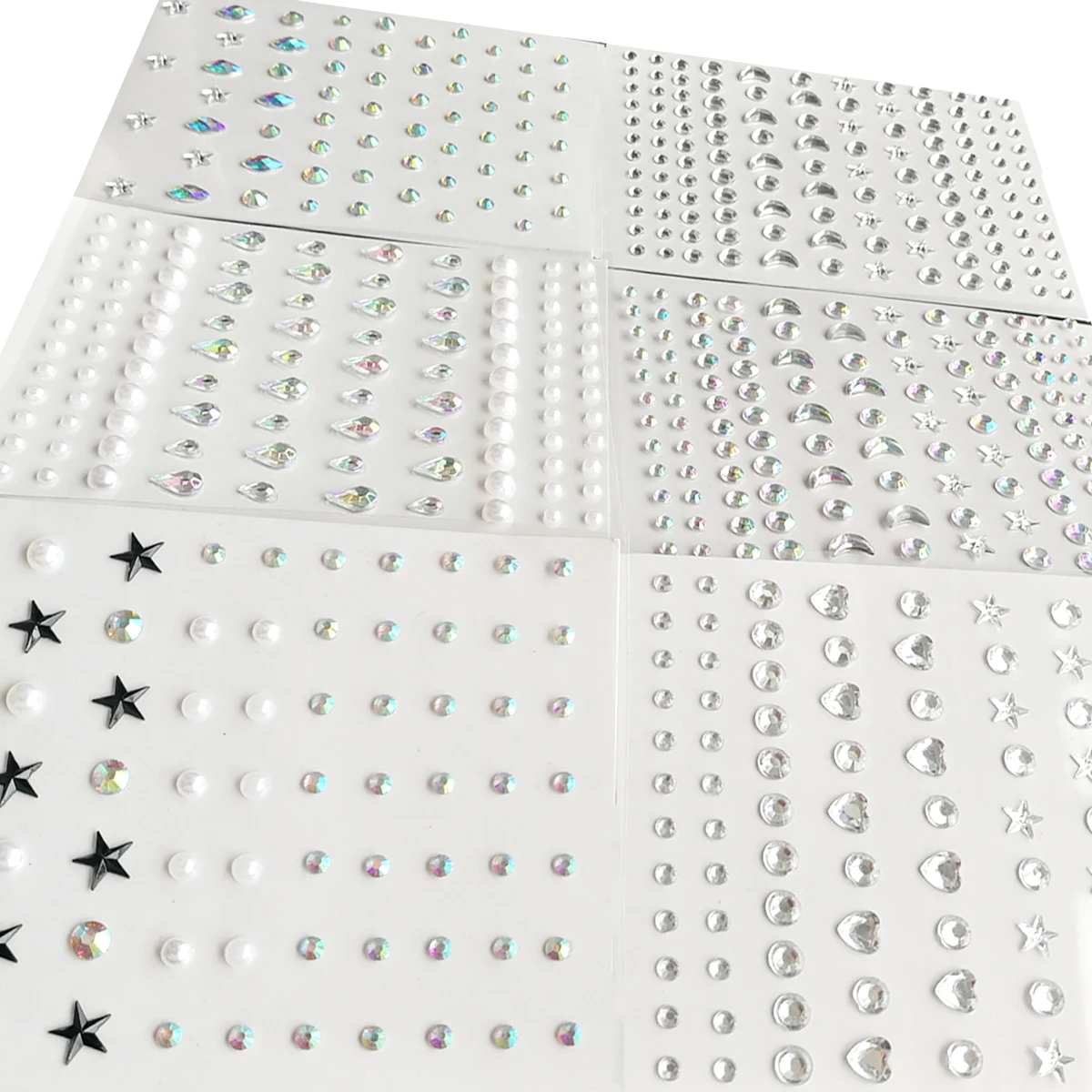 3D Half Pearl Jewelry Eyes Face Sticker Bottom Flat Self Adhesive Pearl Diamond Jewels Party Eyebrow Nail Body Makeup Decoration