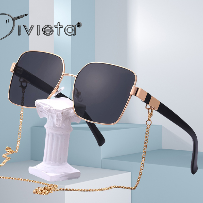 Steampunk Sunglasses Women With Chain Hexagon Luxury Brand Designer Punk Sun Glasses For Ladies Futuristic Fashion Square Sexy Y2K Oversized Large Coo