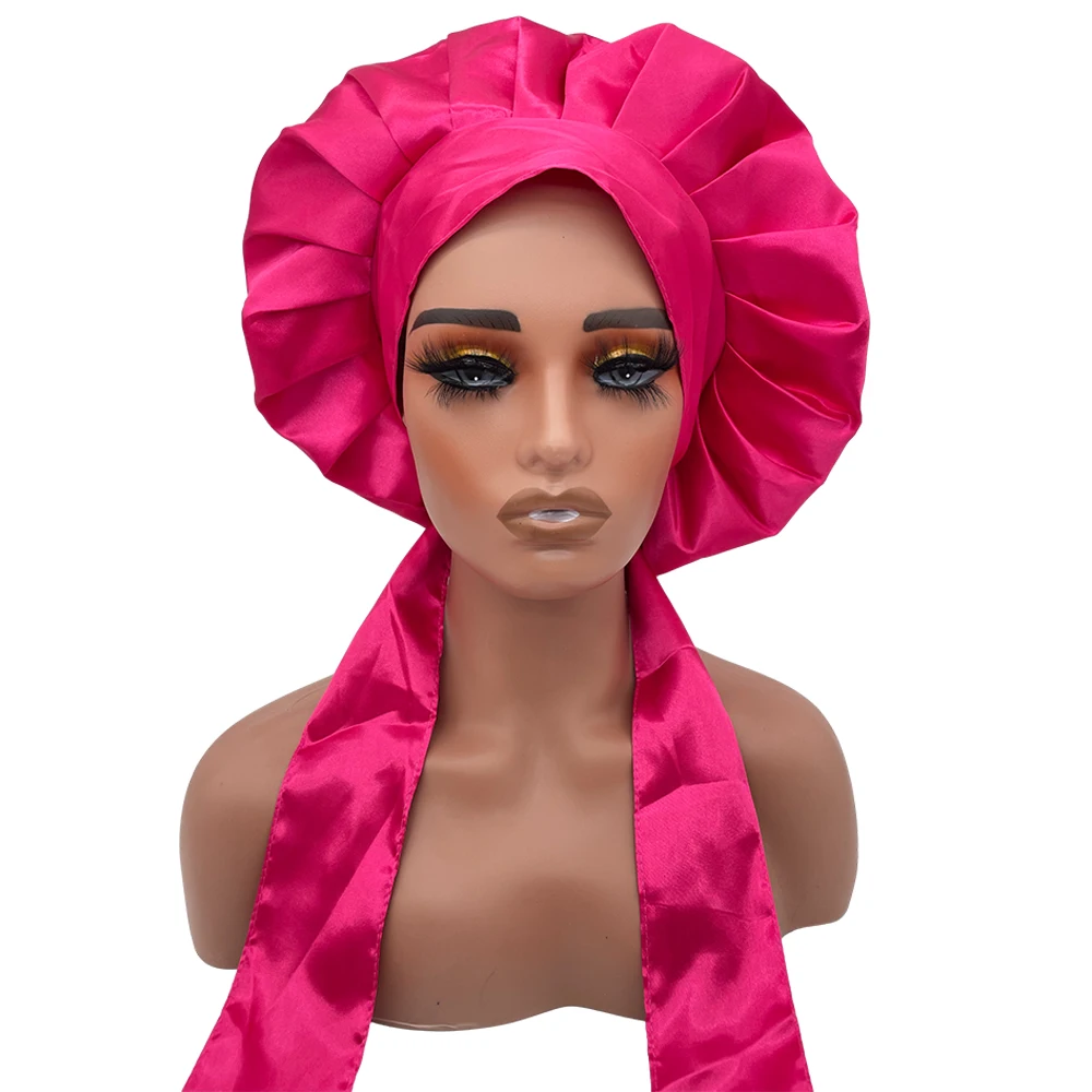Satin Tie Bonnet for Women Double Layer Satin Bonnet With Tie Edge Scarf Wrap Bonnet Silk Sleep Cap Hair Bonnet for Curly Hair