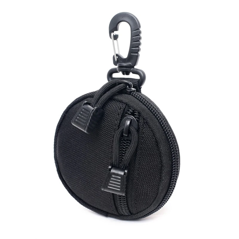 New Round Tactical Wallet Pouch Portable Coin Key Pocket For Hunt Waist With Clip Outdoor Accessories Bag Circular Key Coin Bag
