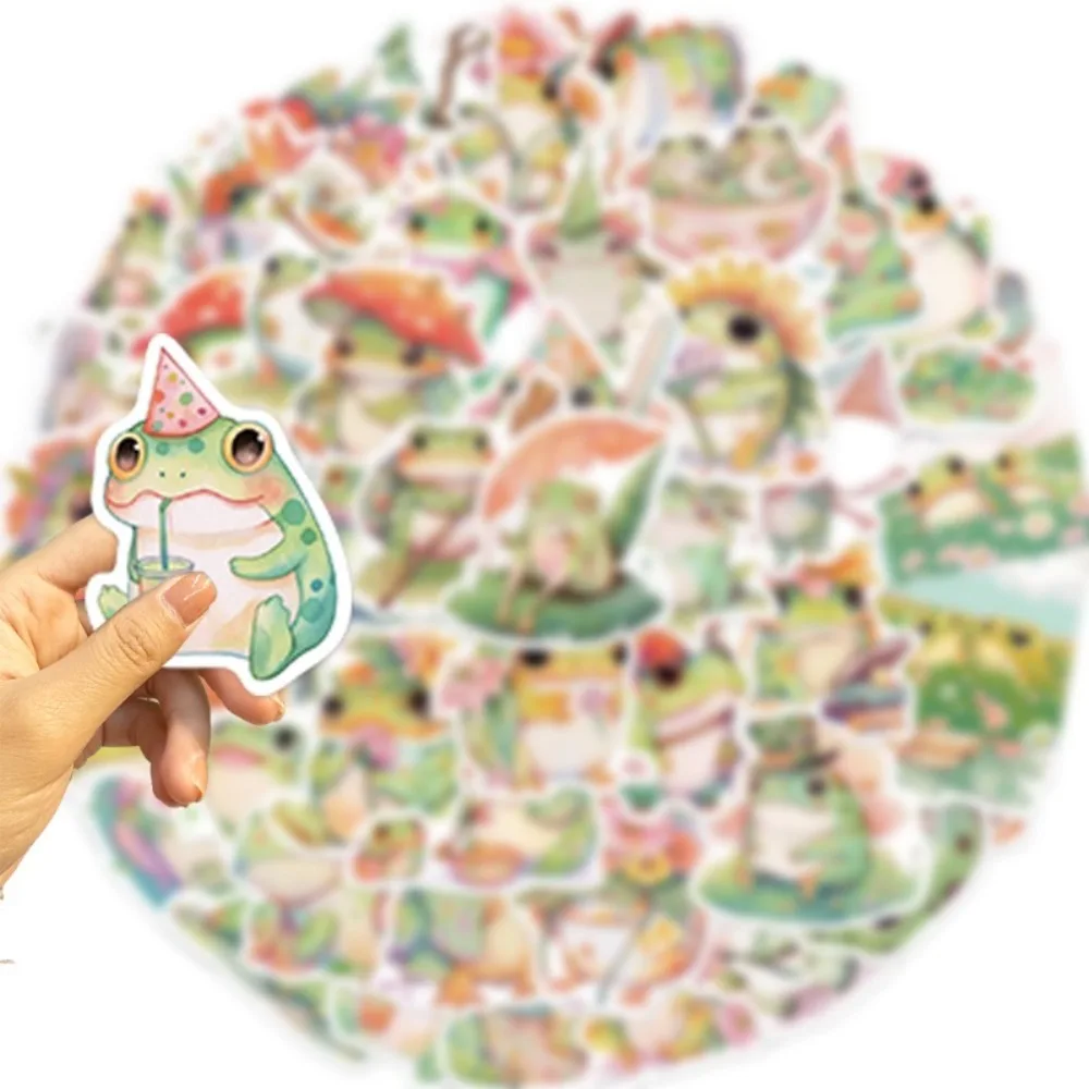 10/50pcs Cute Little Frog PVC Sticker Aesthetic Stationery School Supplies DIY Decor Korean Scrapbook for Kids Phone Case Decal