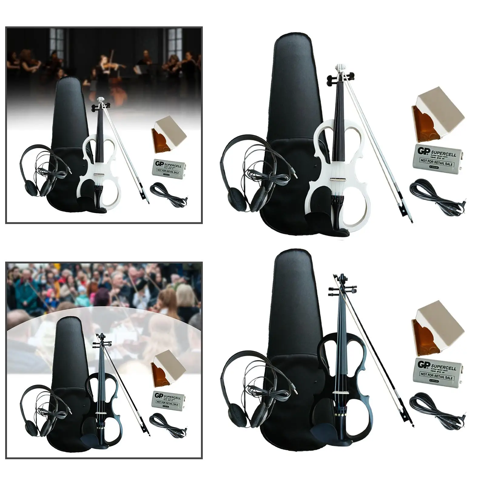 Electric Violin 4/4 with Fittings with Hard Case Violin Bow Electronic Quite Violin Full Size for Teens Performance Violin Lover