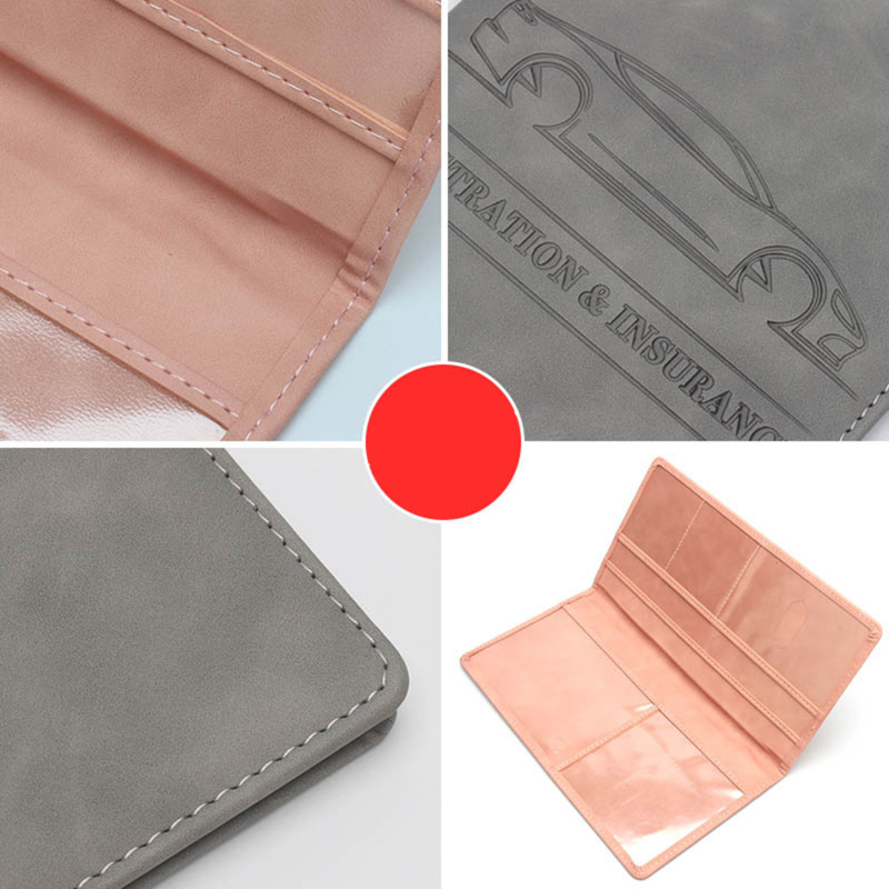 Car Registration Insurance Holder Driving License Cover Leather Auto Documents Drivers License Storage Bag Credit Card Holder