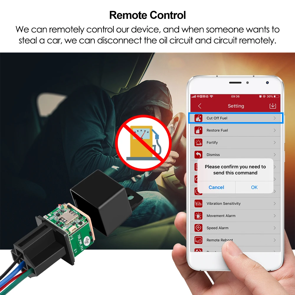 Mini GPS Relay 2025 GPS Tracker Car MiCODUS MV720 9-90V new Cut Off Fuel Vehicle Tracker Vibrate Overspeed Alert Free APP PK CJ720 ST907