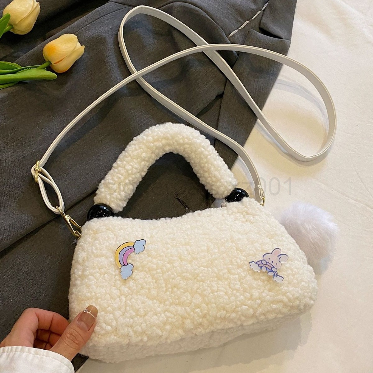 Bag Designer Fashion Classic 10a Top Woman Handbagevening Bags Autumn and Winter New Fur Korean Version Lamb Shoulder Crossbody Versatile Cute Plush H