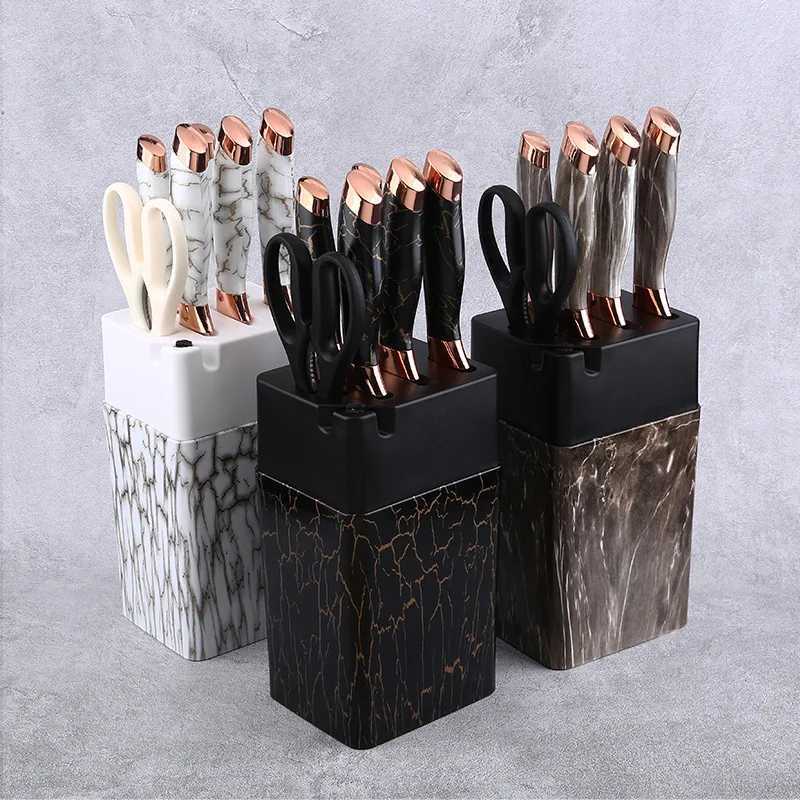 7-piece kitchen knife set meat chopper stainless steel slicing knife fruit knife acrylic base kitchen accessories kitchen tools X241102