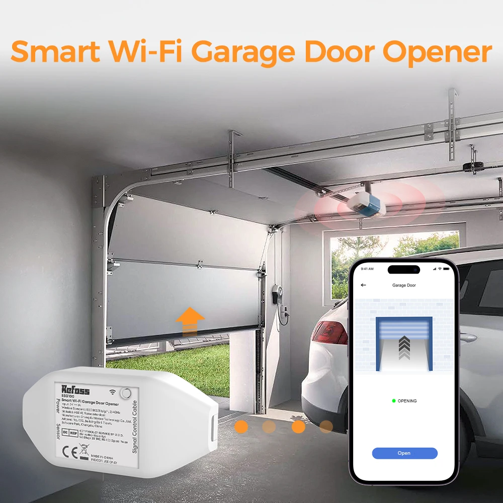 Refoss Smart WiFi Garage Door Opener WiFi Sensors Controller Remote Control Support Alexa Google Assistant NO Hub Required