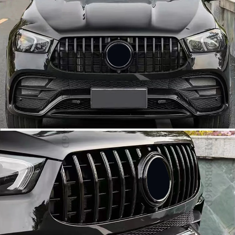 Upgrade Front Hood Grille Racing Grill Perfect Match GT Diamond Sport Body Kit Trim For Mercedes W167 Benz GLE 350 450 2020-2023
