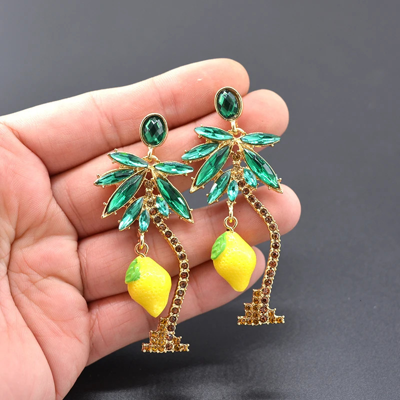 Christmas Gift Long Earrings Coconut Tree Pendant Earrings Retro Party Fashion Pendant Earrings Charm Trendy Jewelry 241031