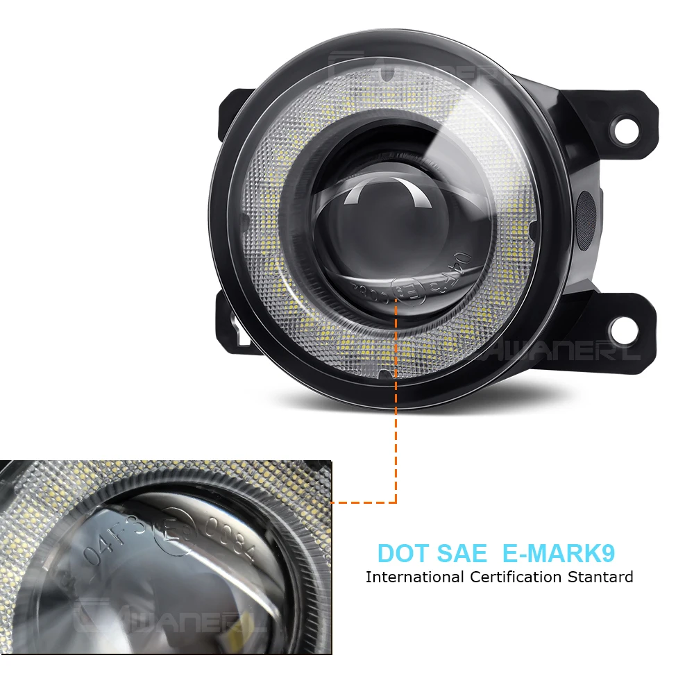 2 X LED Fog Light Assembly For Renault Trafic 3 III X82 2015-2020 Car Front Bumper Angel Eye Daytime Running Light DRL 30W 12V