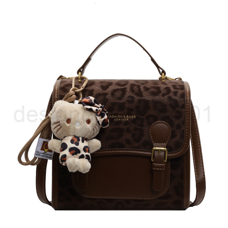 Classic Designer Bag Fashion 10a Top Woman Handbagevening Bags Popular Color Blocking Niche Leopard Print New Versatile Womens Single Shoulder Backpac