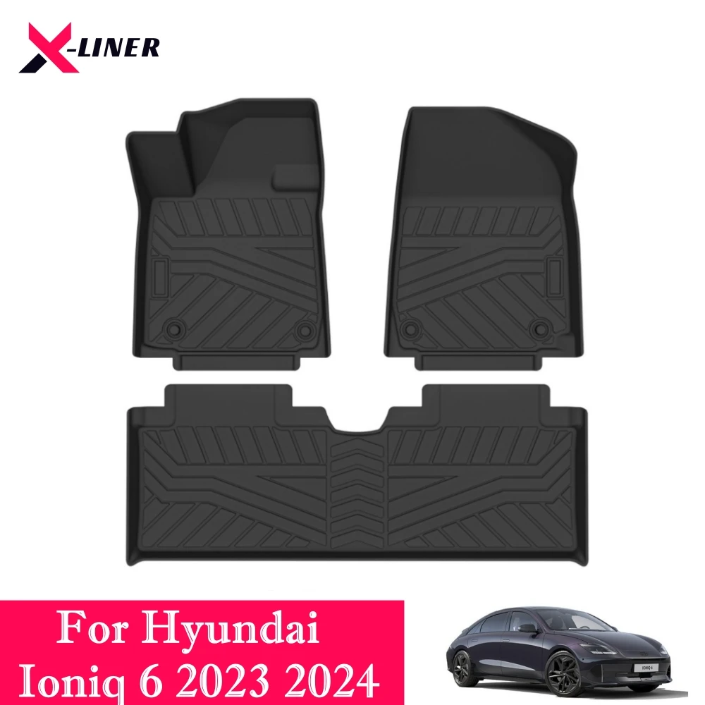 All Weather Floor Mats for Hyundai Ioniq 6 2023 2024 Cargo Liner Rear Trunk Cargo Tray Mat Waterproof Interior Accessories