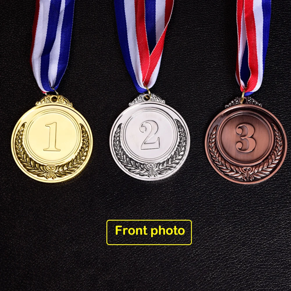 1-12pc Gold Silver Bronze Award Children Medal Winner Reward Encourage Badge Competitions Prizes forOutdoor Kids Game Toy School