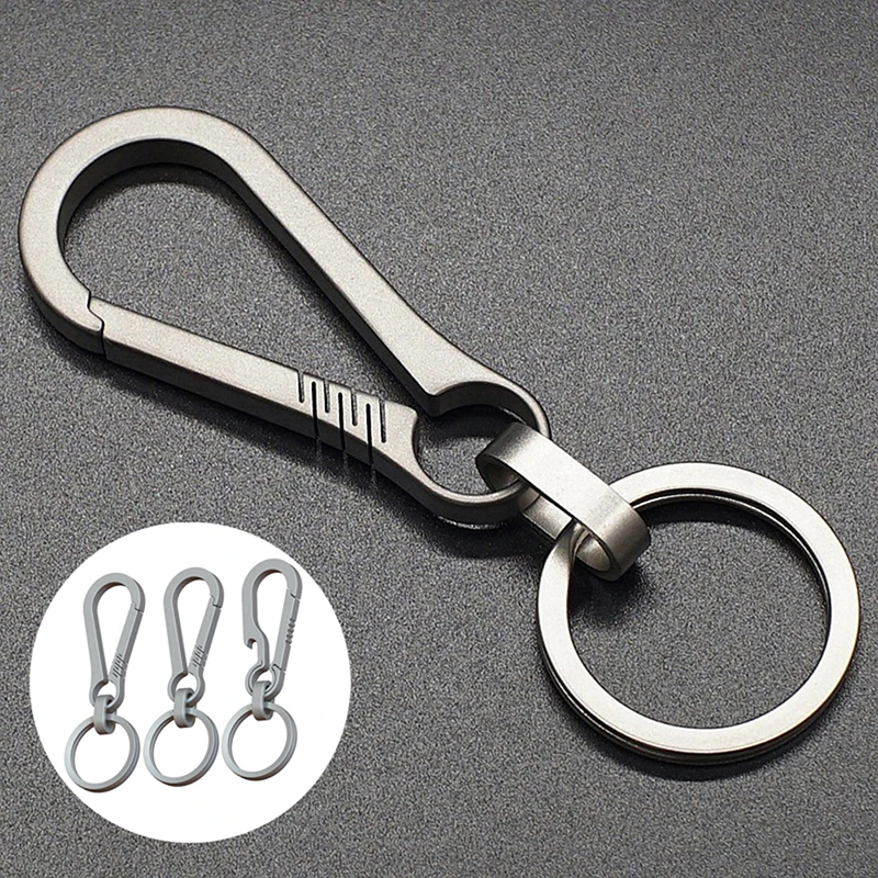 1PCS Alloy Keychain Tiranium Buckle Key Ring Car Accessories Titanium Buckles EDC Outdoor Tool