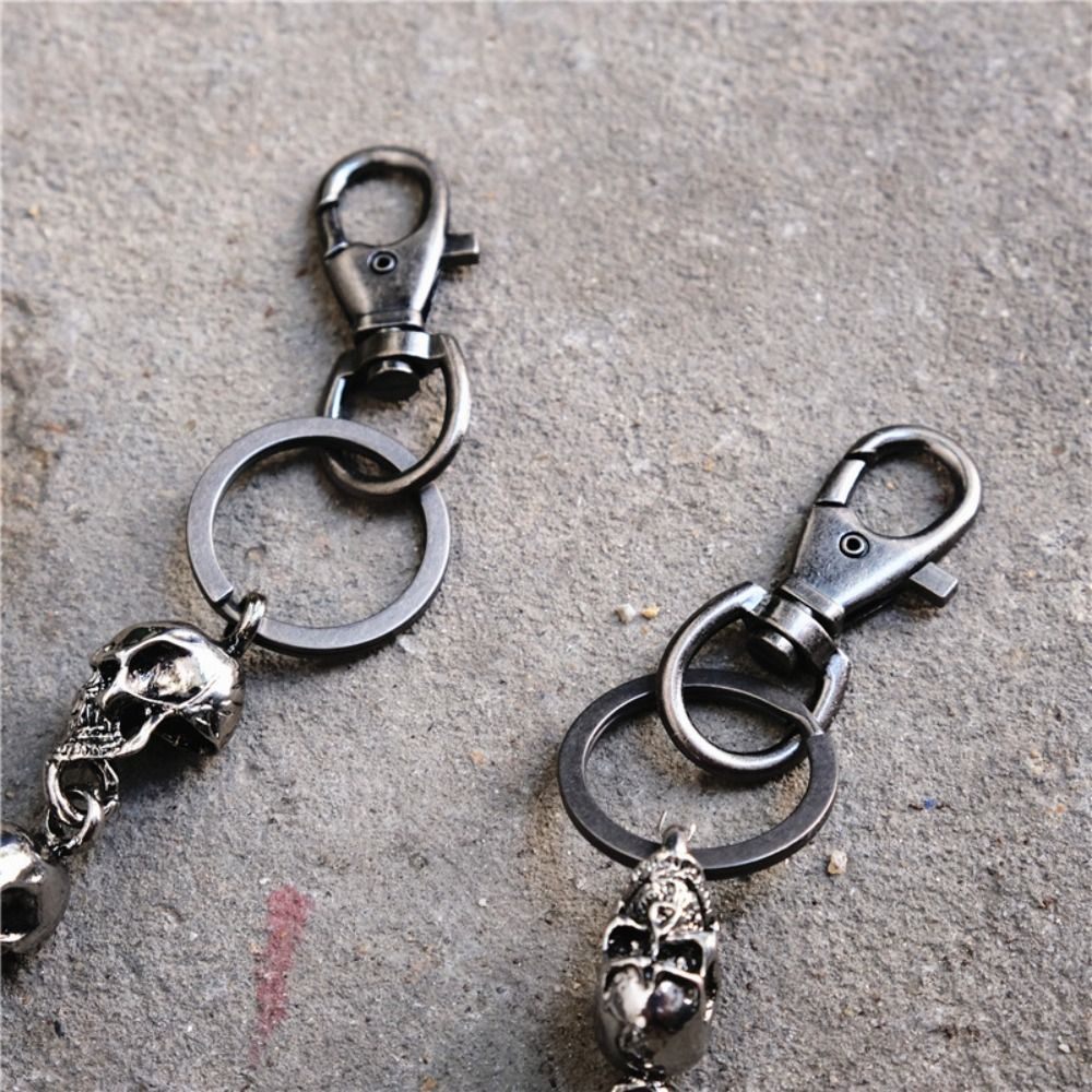 Punk Skull Jeans Decor Pants Chain Secure Travel Wallet Heavy Duty Link Coil Leash Jewelry