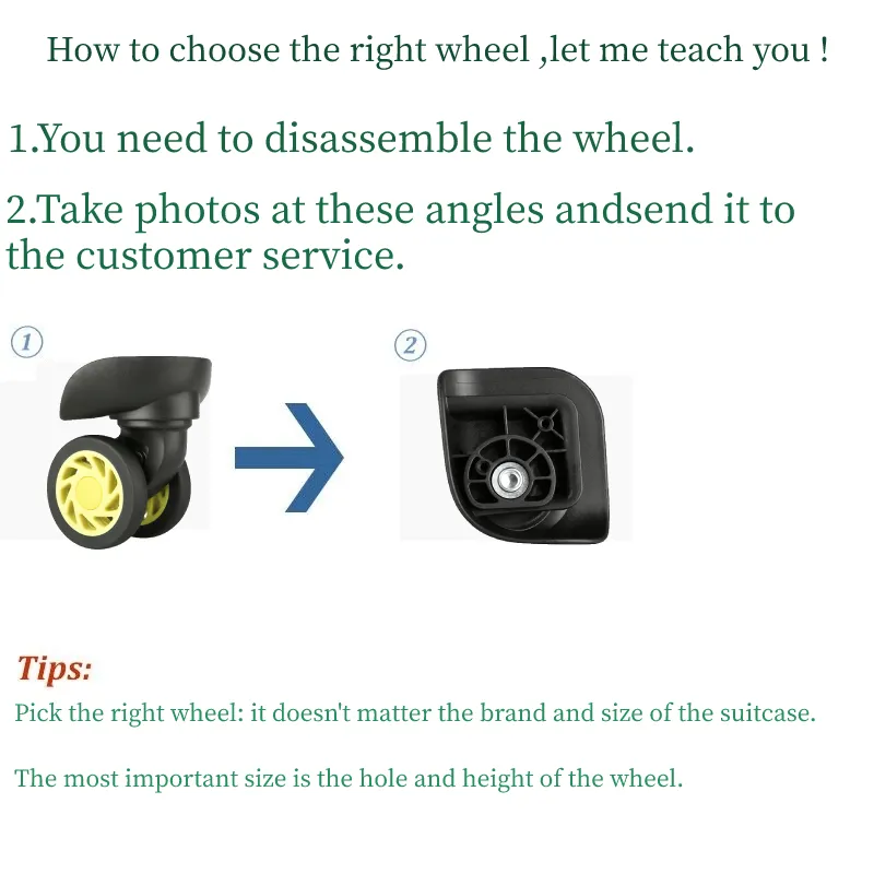 1 Pair of Universal Luggage Wheel Replacement Silent Balanced Wear-Resistant High Quality Universal Caster Luggage Accessories