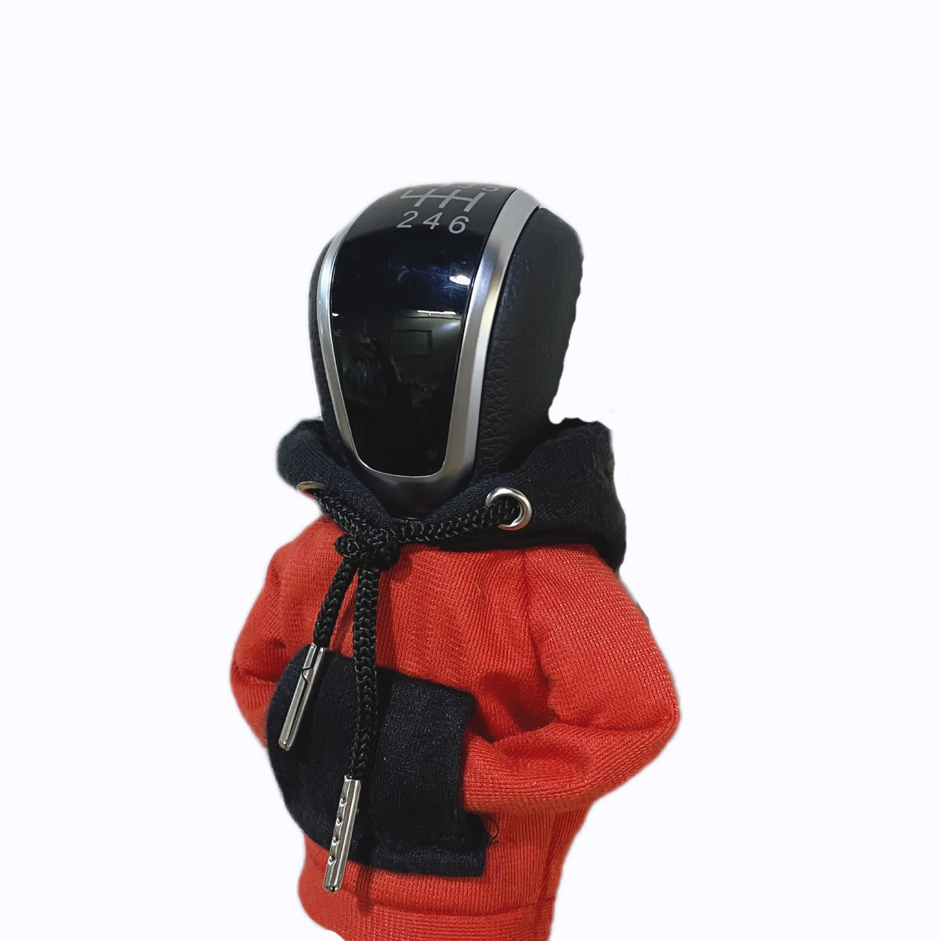 Sweatshirt Car Gear Box Lever change knob Hoodie Car Gear Shift Cover Car Decorations Mini Hoodie for Car Shifter Red Black