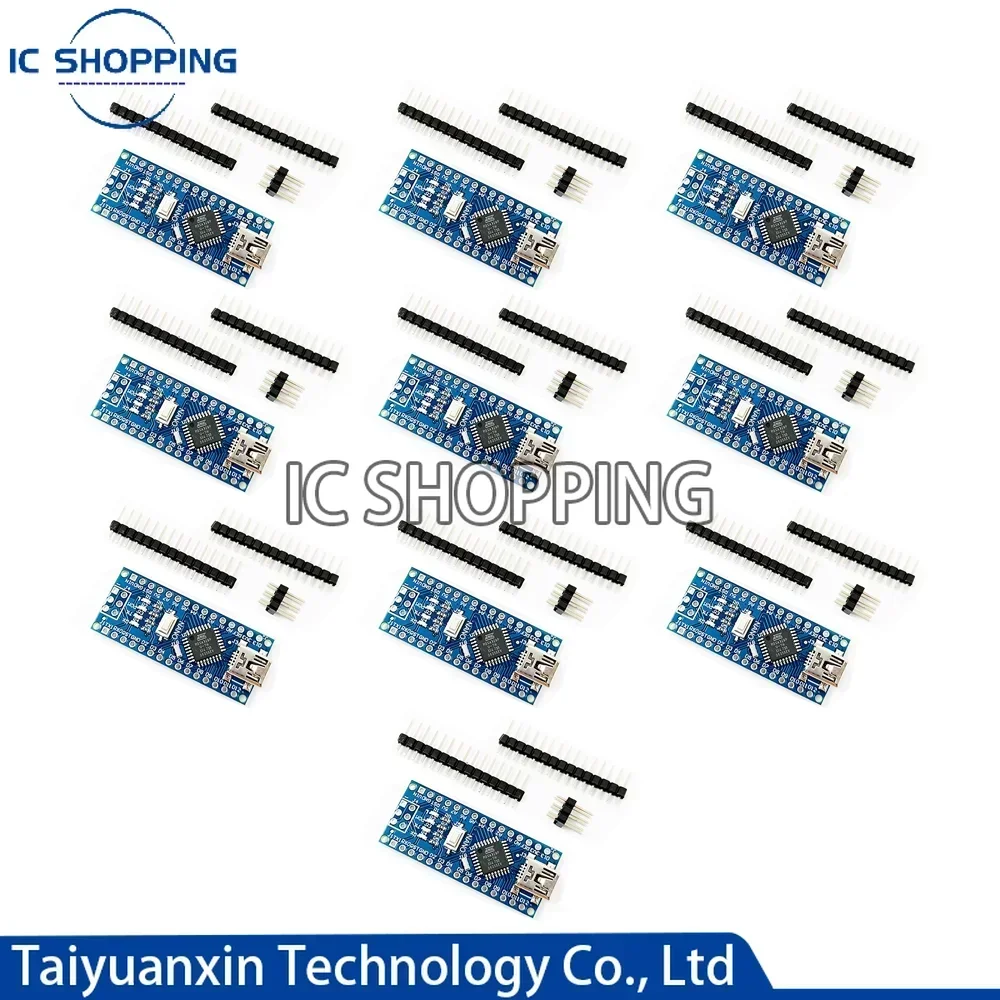 10PCS Nano V3.0 Microcontroller Board for Arduino with CH340 USB Driver, 16Mhz ATmega328P, for Arduino