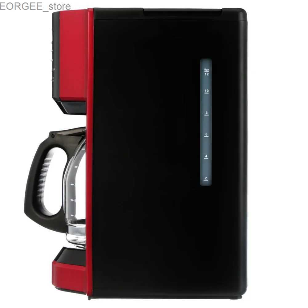 Coffee Makers 12 cup programmable coffee machine fast brewing red coffee machine Y240403