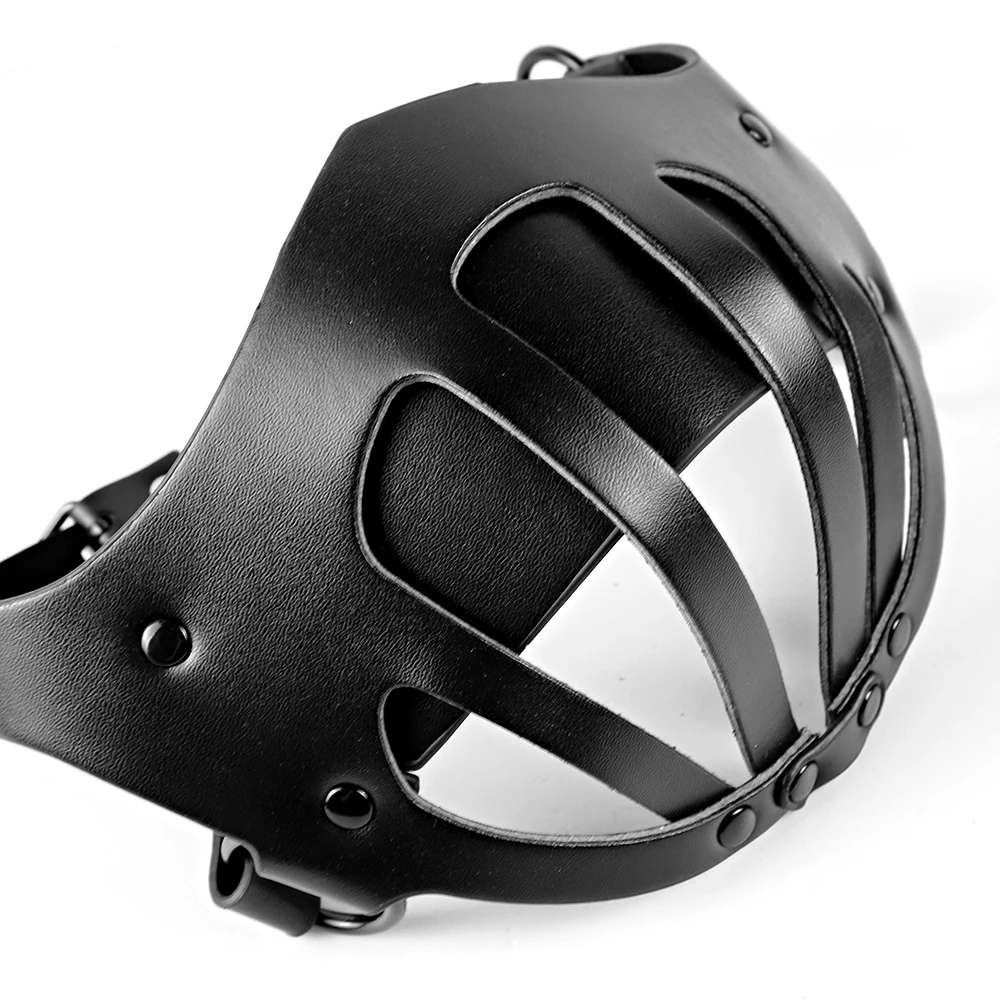 Punk Mask Sexy PU Leather Half Face Bondage Cage Masks Halloween Punk Party Game Cosplay Masks Fetish Erotic Accessories Woman