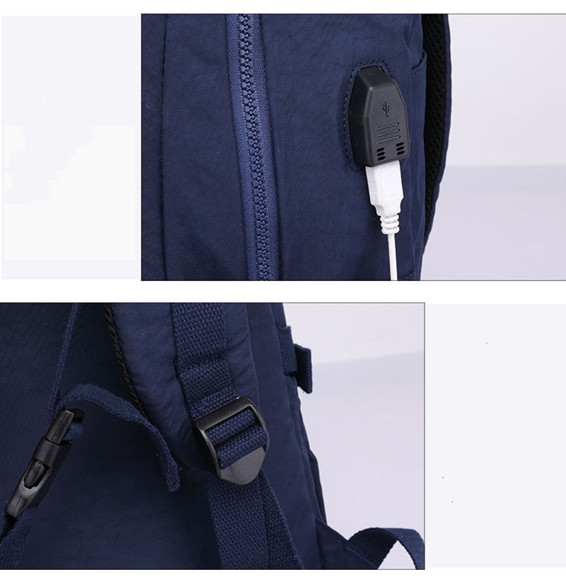 A4 Large Capacity 15.6'' Laptop Women Men Backpack USB Port Schoolbag Lightweight Travel Bag Blue Grey Black Red Purple M1818