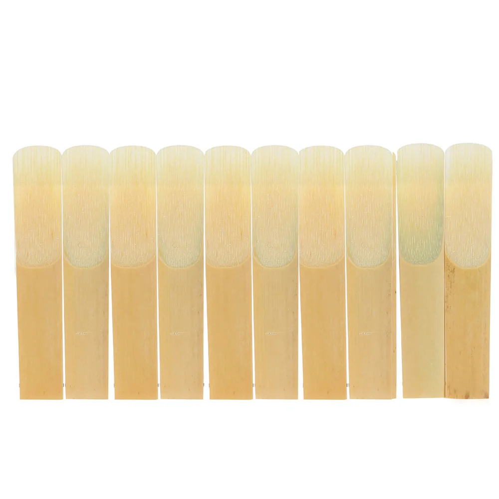 10-pack Pieces Strength 2.5 High Quality Bamboo Reeds for Bb Clarinet Tenor Saxophone Alto Saxophone Eb Alto Sax Accessories