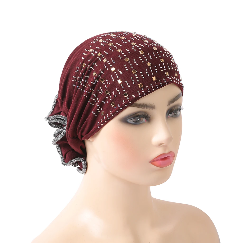 H008 Latest Muslim Turban Scarf Stretch Inner Hijabs Full cover Caps Ready To Wear Women Head Scarf Under Hijab Bo