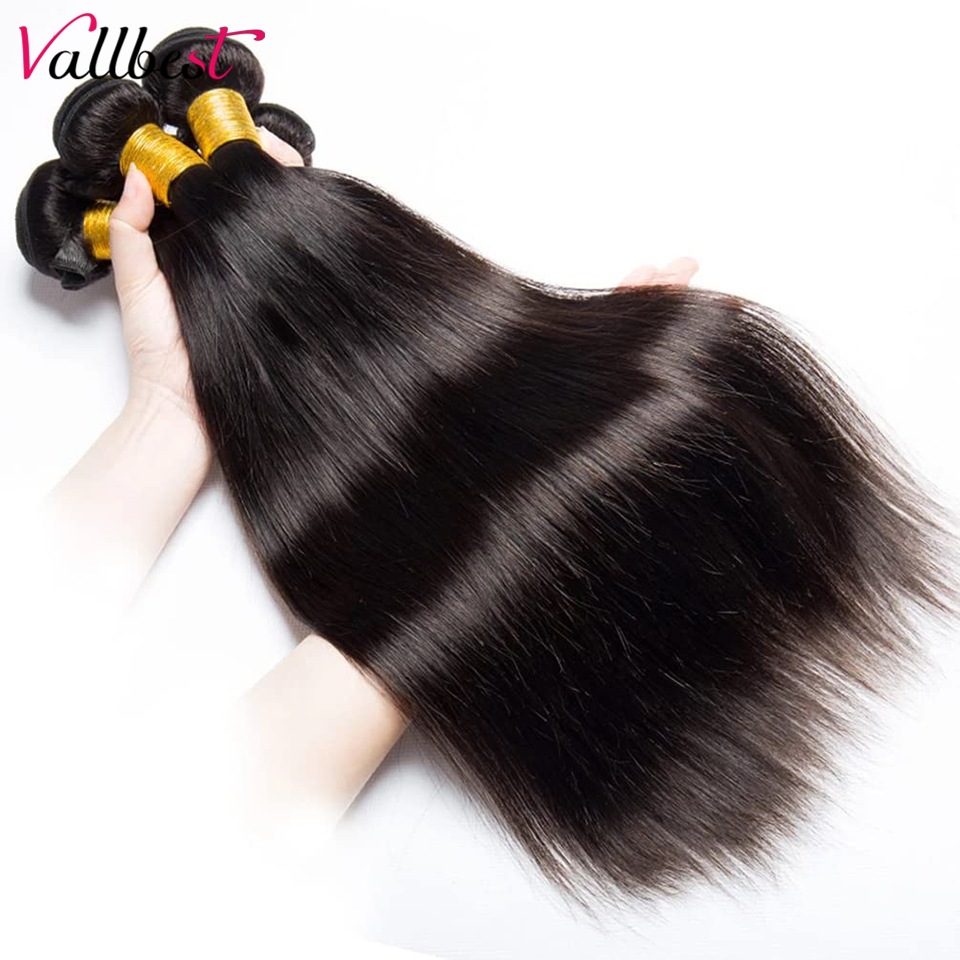Vallbest Straight Human Hair Bundles Peruvian Hair Bundles Straight Human Hair Extensions 1/3/4 Pcs Straight Bundles Human Hair 409b3
