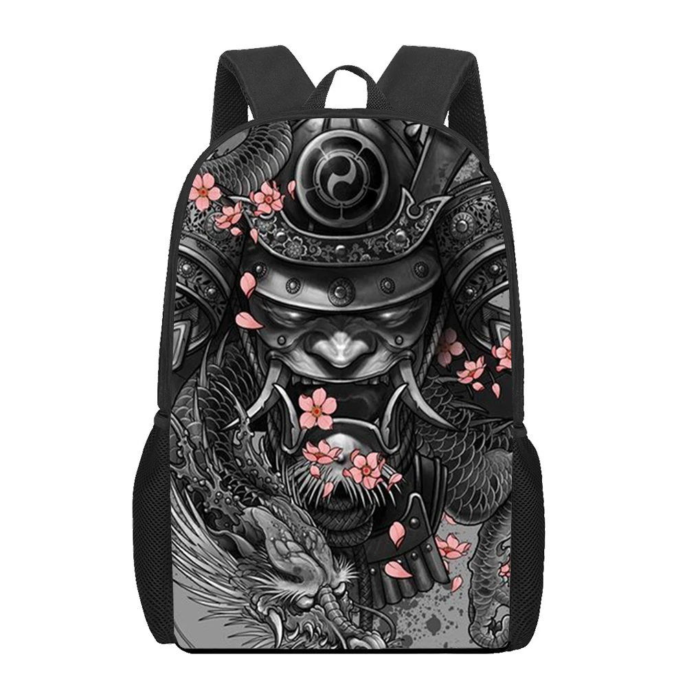 Anime Style Samurai Print Backpacks Girls Boys Student School Bag Teenager Casual Storage Backpacks Woman Men Travel Rucksacks