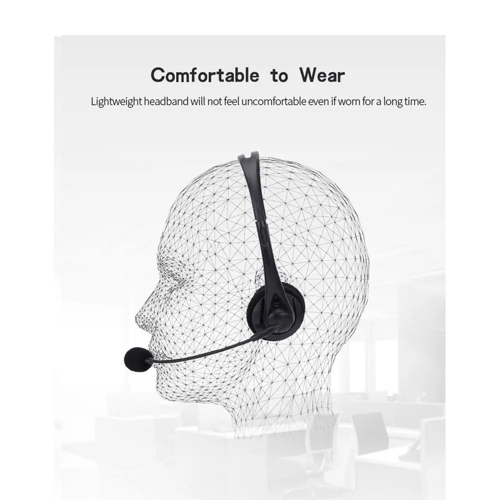 3.5mm/USB Computer Laptop Headphone with Noise Cancelling Microphone Chatting Network Teaching Video Conferencing Wired Headset
