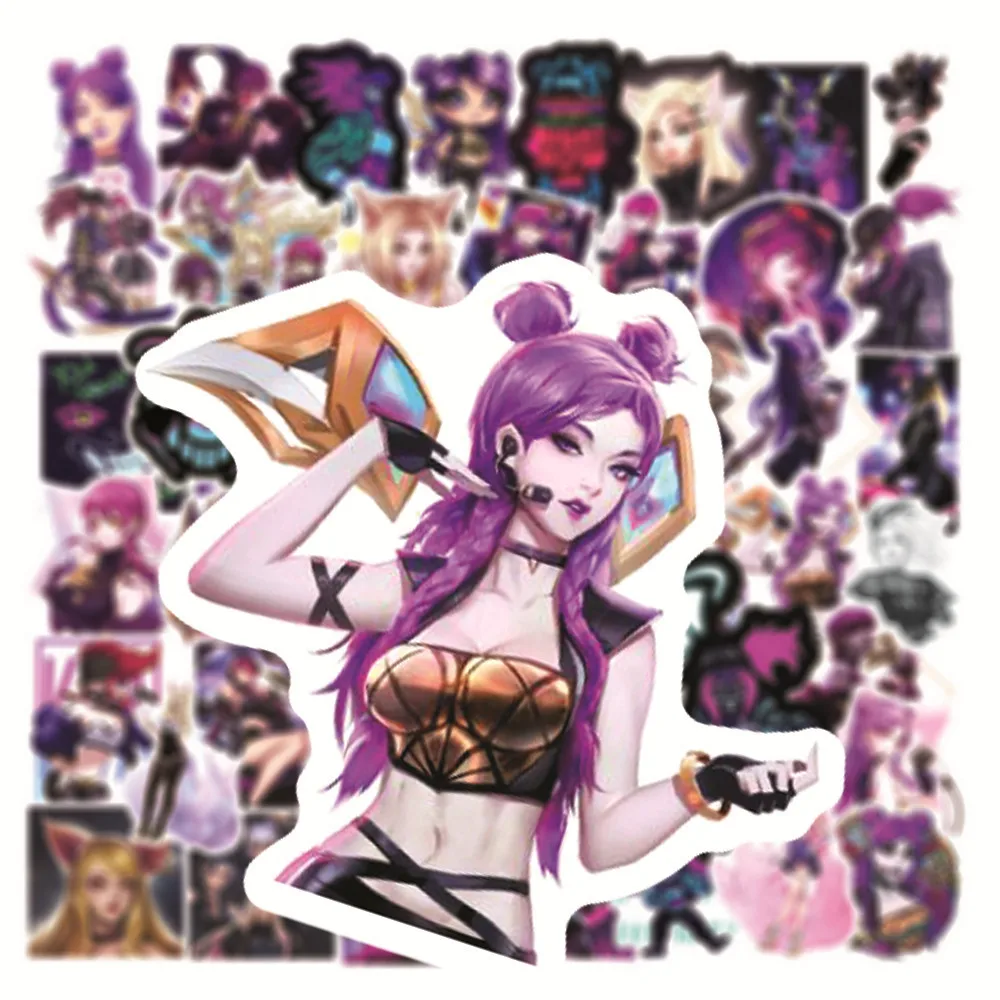 10/30/50PCS Game LOL KDA Anime Stickers for Laptop Water Bottle Skateboard Scrapbooking Waterproof Kids Decal Sticker Packs