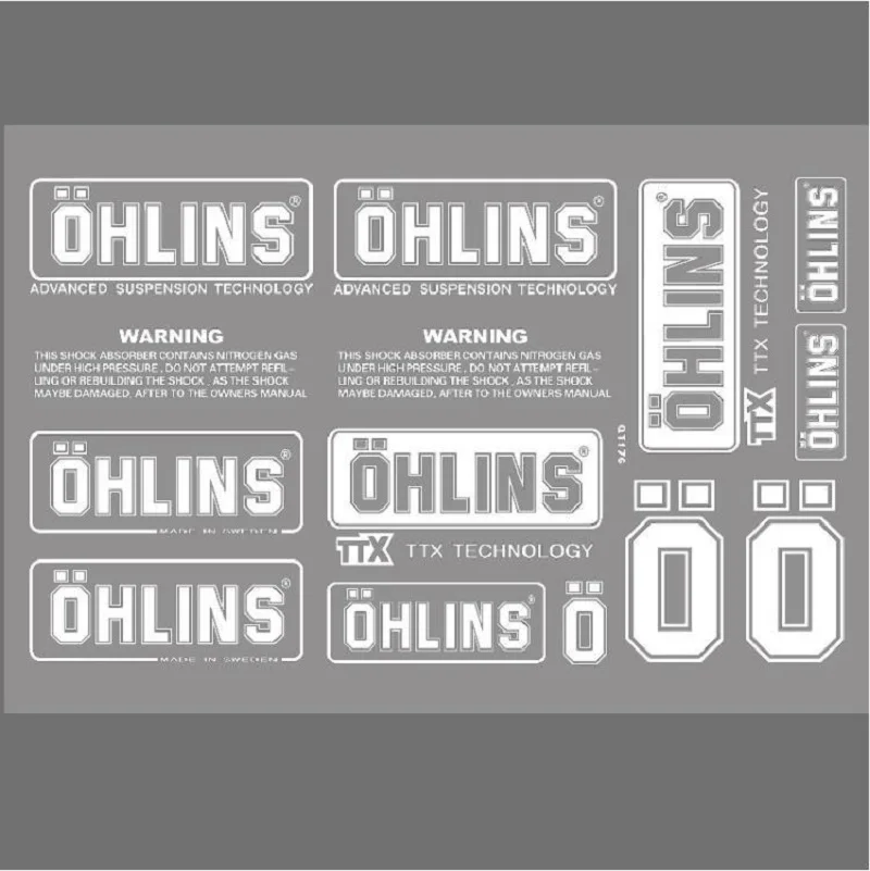 Shock absorber waterproof ohlins logo sticker Motorcycle shock absorber sunscreen transparent decorative decal