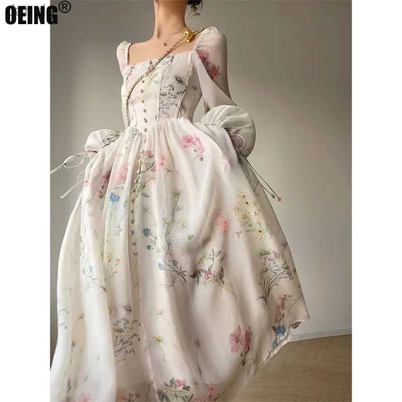 Urban Sexy Dresses 2023 Summer Korean Style Flower Evening Dress Chiffon Long Slave Beach Midi Fairy Dress Vestidos De Ocasion Formales Y240402