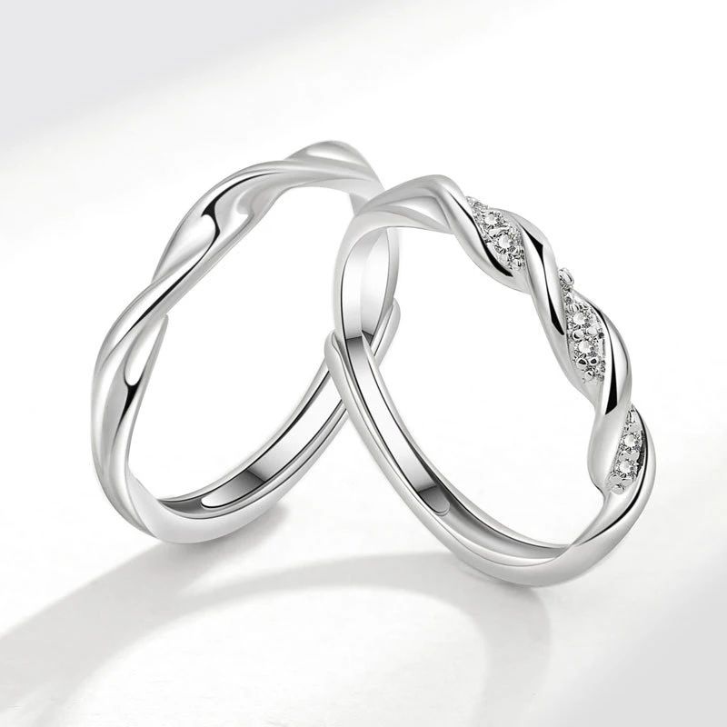 1PC OR 2PCS Couple Ring HipHop Boudoir Ins niche design For Women Men Birthday Jewelry Adjustable